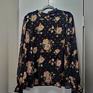 Andree By Unit Womens Floral Blouse Size 1X